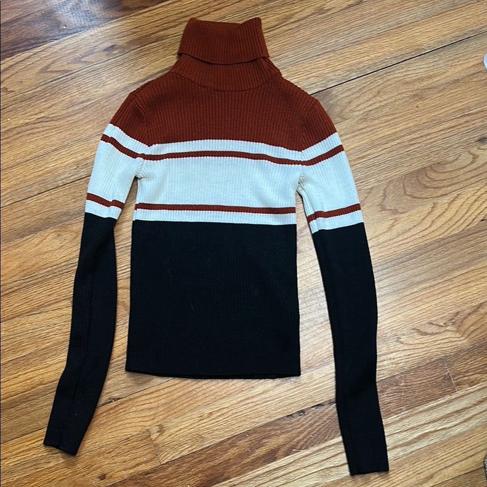 Colorblock Turtleneck Sweater